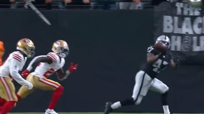 Las Vegas Raiders running back Sincere McCormick bursts into end zone for a  2-yard rushing touchdown