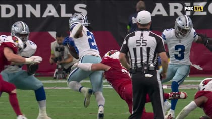 Dallas Cowboys running back Rico Dowdle plunges through a goal-line pileup  for rushing touchdown