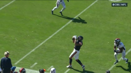 Flag decals are seen on the back of Chicago Bears running back