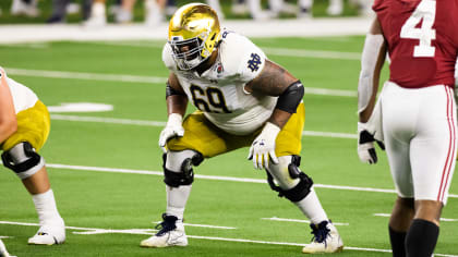 San Francisco 49ers guard Aaron Banks (65) blocks during an NFL