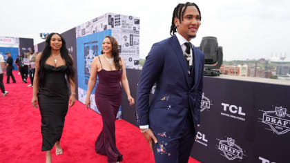 Ole Miss quarterback Matt Corral at the NFL Red Carpet Stage on