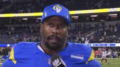 Los Angeles Rams outside linebacker Von Miller reacts to the Rams' Super Wild  Card win over their NFC West rival Arizona Cardinals in the 2021-22 NFL  playoffs