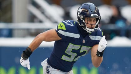 Seattle Seahawks linebacker Cody Barton (57) lines up for play