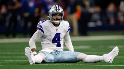 Dallas Cowboys quarterback Dak Prescott wears a Crucial Catch hat as he  warms up for an NFL football game against the Houston Texans, Sunday, Oct.  7, 2018, in Houston. (AP Photo/David J.