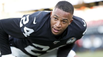 Las Vegas Raiders safety Johnathan Abram #24 looks up field between plays  during an NFL football game against the New Orleans Saints, Monday, Sept.  21, 2020, in Las Vegas. (AP Photo/Jeff Bottari