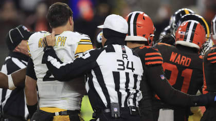 Browns' win over the Steelers ends in a helmet swing and a brawl