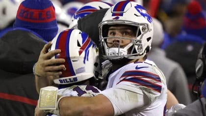 Bills co-owner Kim Pegula chats with Josh Allen