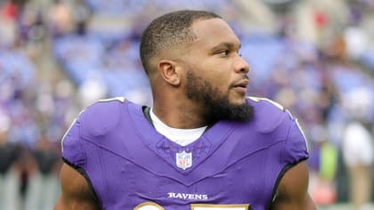 J.K. Dobbins in his Ravens jersey for the first time. 