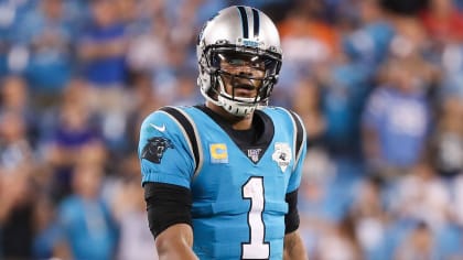 24 October 2013: A Cam Newton Fan holds a fat head of Newton