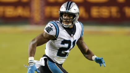 Carolina Panthers free safety Jeremy Chinn (21) yells instructions