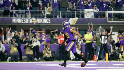 Justin Jefferson of the Minnesota Vikings celebrates a first down