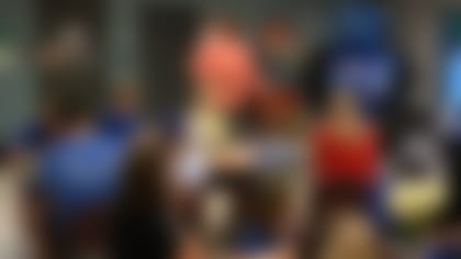 Dion Dawkins of the Buffalo Bills visits Buffalo Public School #53