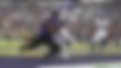 Baltimore Ravens wide receiver Devin Duvernay catches the ball for a touchdown during the fourth quarter of an NFL football game against the Minnesota Vikings, Sunday, Nov. 7, 2021, in Baltimore. (AP Photo/Terrance Williams)