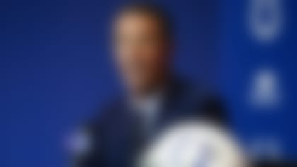 Indianapolis Colts quarterback Matt Ryan speaks during a press conference at the NFL team's practice facility in Indianapolis, Tuesday, March 22, 2022. (AP Photo/Michael Conroy)