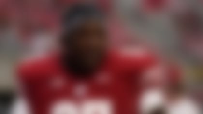 Wisconsin's Keeanu Benton warms up before an NCAA college football game against Illinois State Saturday, Sept. 3, 2022 in Madison, Wis. (AP Photo/Aaron Gash)