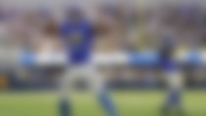 Los Angeles Rams wide receiver Puka Nacua (17) celebrates after the Los Angeles Rams score a touchdown during the second half of an NFL football game against the Pittsburgh Steelers Sunday, Oct. 22, 2023, in Inglewood, Calif. (AP Photo/Ashley Landis)