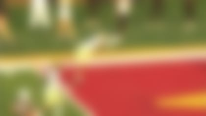 Bo Nicolas-Paul leaps into endzone after pick-six return