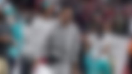 Miami Dolphins head coach Mike McDaniel shouts from the sideline during an NFL football game against the New England Patriots, Sunday, Sept. 17, 2023, in Foxborough, Mass. (AP Photo/Steven Senne)