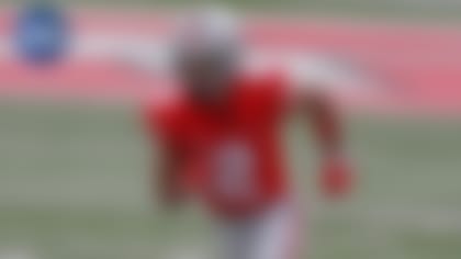 Ohio State wide receiver Chris Olave has generated at least one step of separation on a CFB-best 87 percent of his targets since 2019, per Pro Football Focus. (Jay LaPrete / AP)