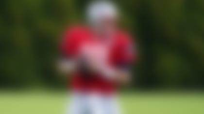 New England Patriots quarterback Mac Jones throws during a joint practice with the Philadelphia Eagles at the Eagles NFL football training camp Tuesday, Aug. 17, 2021, in Philadelphia. (AP Photo/Matt Rourke)