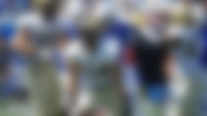 Standing 6-foot-7 and 260 pounds, Andre Carter II has rare length to go along with his uncommon pedigree as a highly coveted NFL draft prospect hailing from a service academy. (Ben Margot/AP)