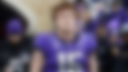 TCU quarterback Max Duggan (15) is introduced during senior day before an NCAA college football game against Iowa State in Fort Worth, Texas, Saturday, Nov. 26, 2022. (AP Photo/LM Otero)