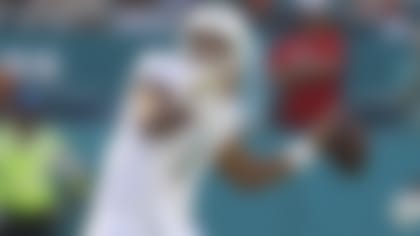 Miami Dolphins quarterback Tua Tagovailoa (1) throws a deep ball during an NFL football game against the Buffalo Bills on Sunday, September 25, 2022 in Miami Gardens, Florida. (Perry Knotts/NFL)