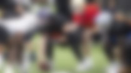 Practicing at center during the Senior Bowl, Meinerz quickly fit in alongside his big-school teammates on the National team. (Vasha Hunt/USA TODAY Sports)