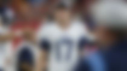 Tennessee Titans quarterback Ryan Tannehill (17) during the first half of an NFL preseason football game against the Tampa Bay Buccaneers Saturday, Aug. 21, 2021, in Tampa, Fla. (AP Photo/Jason Behnken)