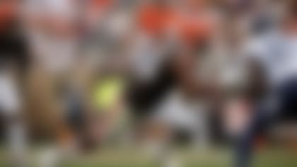 Cleveland Browns defensive end Myles Garrett (95) runs off of the line of scrimmage during an NFL football game against the Tennessee Titans, Sunday, Sep. 24, 2023, in Cleveland. (AP Photo/Kirk Irwin)
