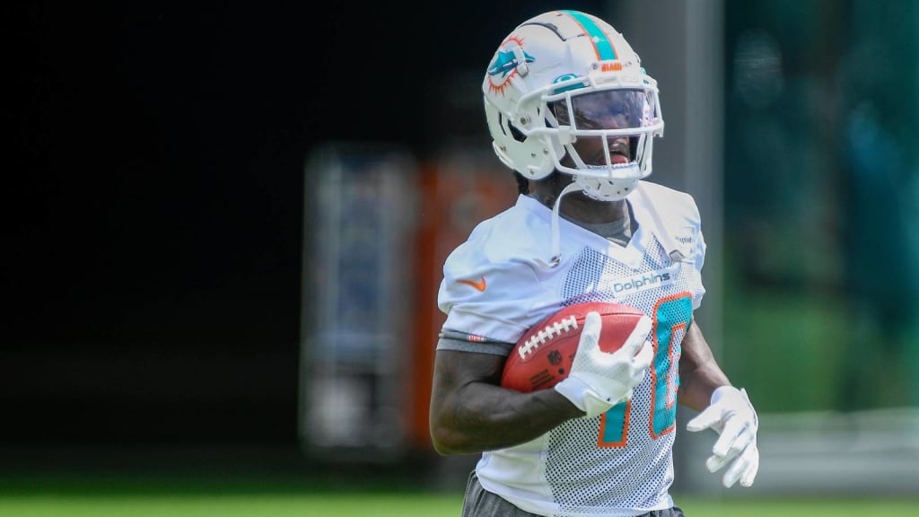 Wide receiver Mark Clayton of the Miami Dolphins looks on during a