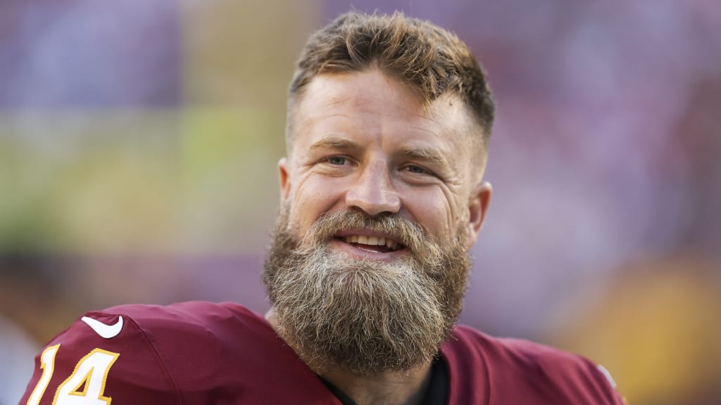 CINCINNATI, OH - SEPTEMBER 29: Former NFL quarterback Ryan Fitzpatrick sits  on the set of  Prime Video's Thursday Night Football Postgame Show  after the game against the Miami Dolphins and the