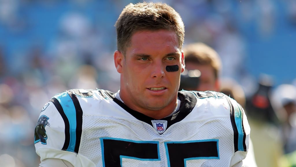 Carolina Panthers linebacker Dan Morgan (55) is introduced at game