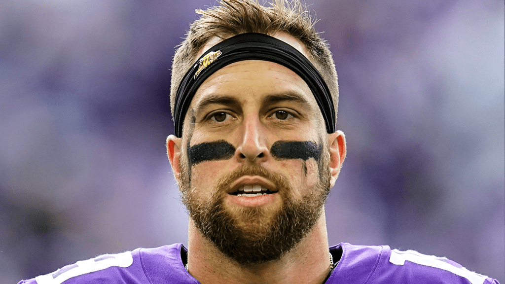 My Cause My Cleats signage is wrapped on the goal post before an NFL  football game between the Minnesota Vikings and New York Jets, Sunday, Dec.  4, 2022 in Minneapolis. (AP Photo/Stacy