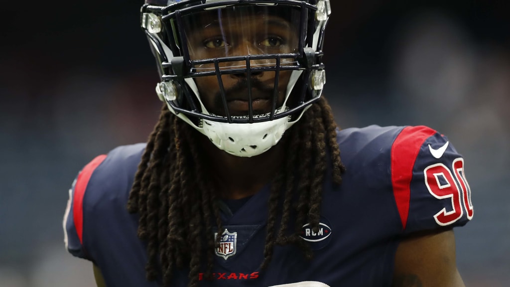 Texans swap jerseys at practice and Jadeveon Clowney looks