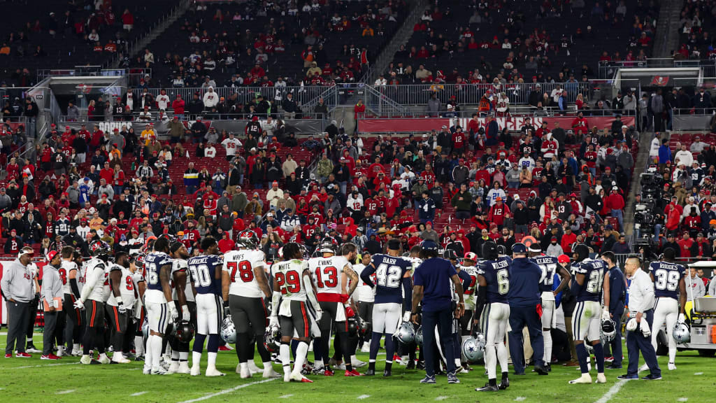 Tampa Bay Buccaneers offensive tackle Josh Wells (72) takes the field  during warmups prior to facing the Las Vegas Raiders in an NFL football  game, Sunday, Oct. 25, 2020, in Las Vegas. (