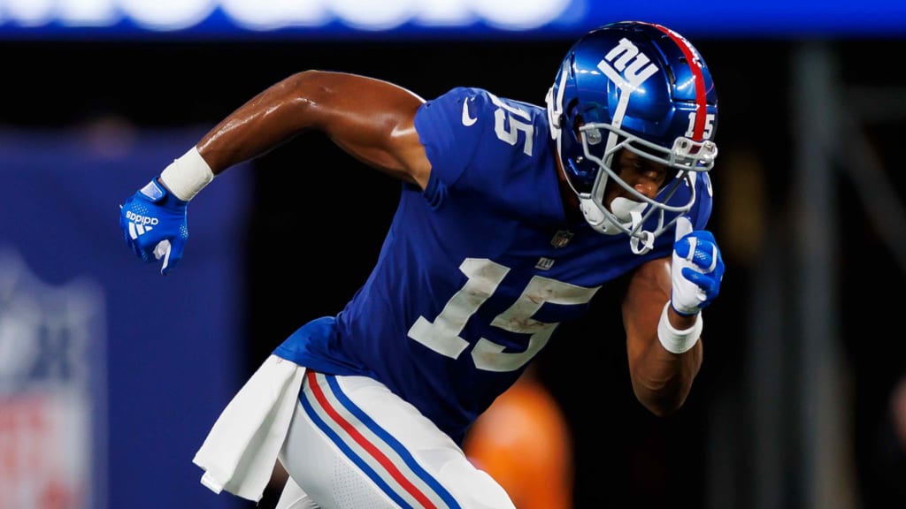 New York Giants wide receiver Collin Johnson (15) during the first half of  an NFL football