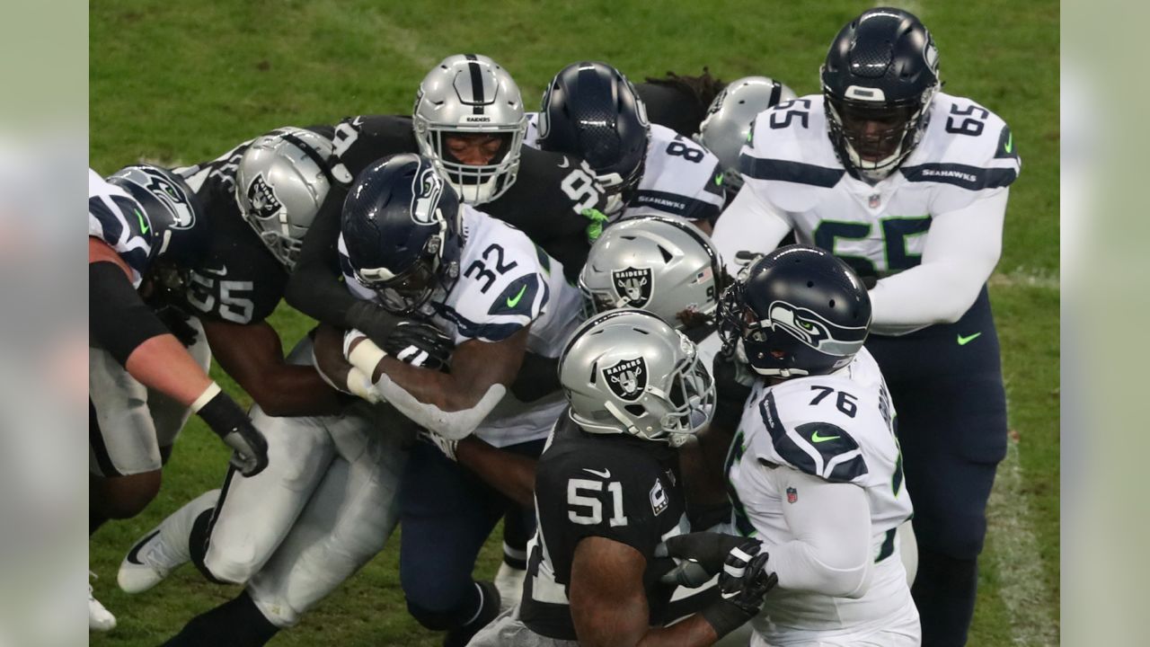 London, UK. 14 October 2018. Raiders fans. Seattle Seahawks at Oakland  Raiders NFL game at Wembley Stadium, the first of the NFL London 2018  games. Final score Seahawks 27 Raiders 3. Credit: