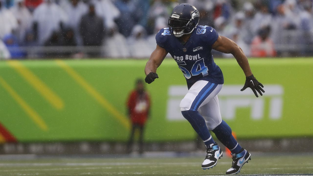 Seattle Seahawks linebacker Bobby Wagner (54) looks on before an NFL  pre-season football game against the Minnesota Vikings, Thursday, Aug. 10,  2023 in Seattle. (AP Photo/Ben VanHouten Stock Photo - Alamy