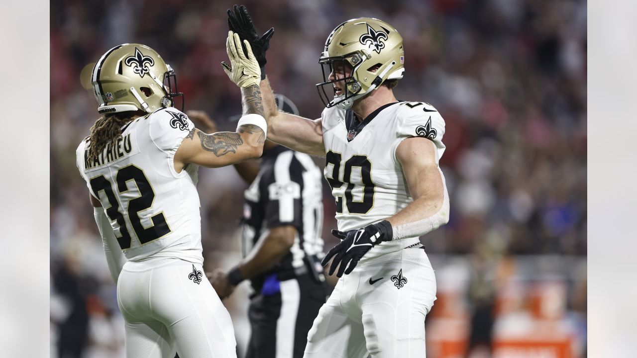 Pete Werner tips it, and Tyrann - New Orleans Saints