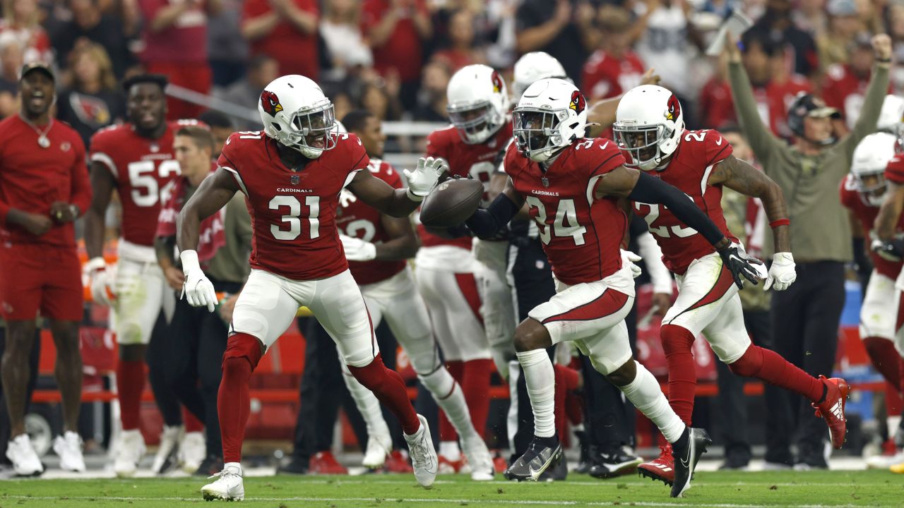 Arizona Cardinals defensive back Chris Banjo (31) looks on during