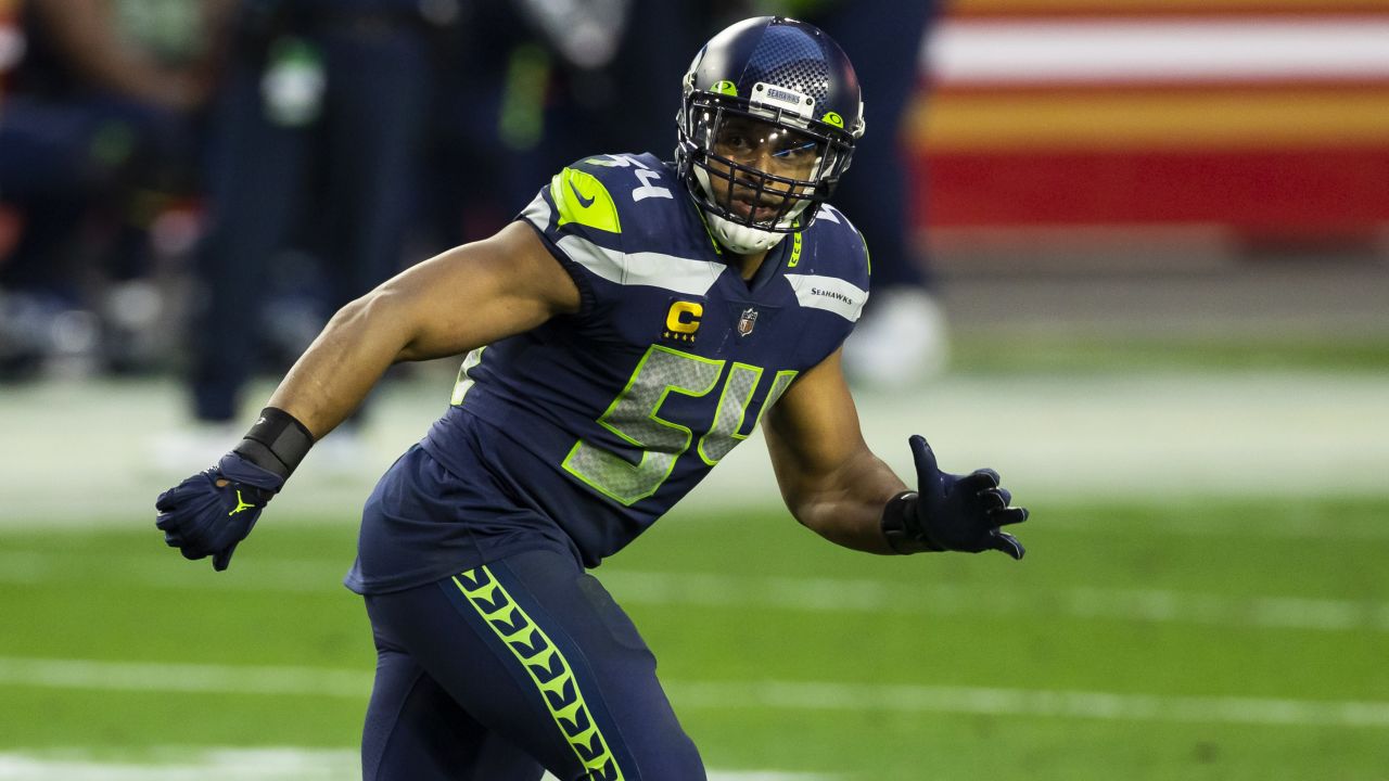 Seattle Seahawks linebacker Bobby Wagner (54) looks on before an NFL  pre-season football game against the Minnesota Vikings, Thursday, Aug. 10,  2023 in Seattle. (AP Photo/Ben VanHouten Stock Photo - Alamy