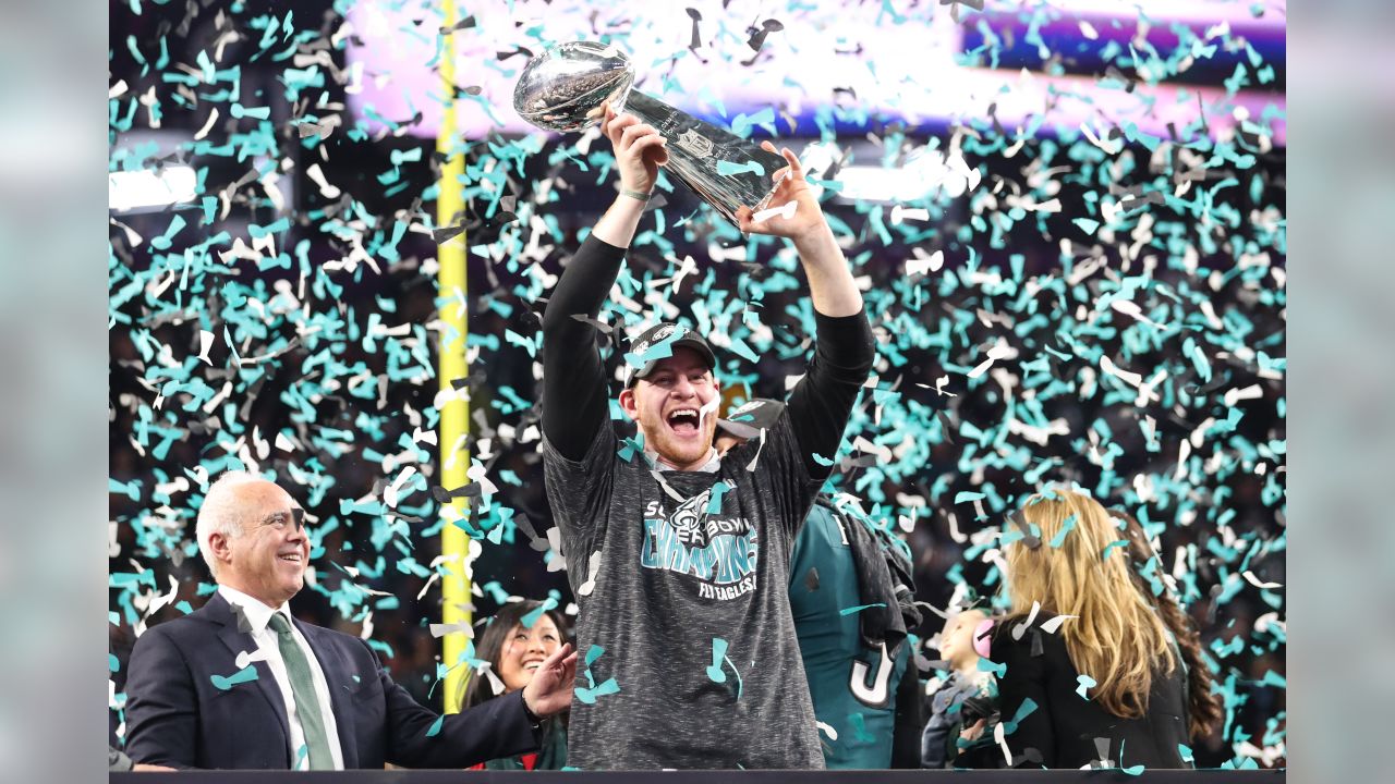 Nick Foles Lombardi Trophy Philadelphia Eagles Super Bowl LII