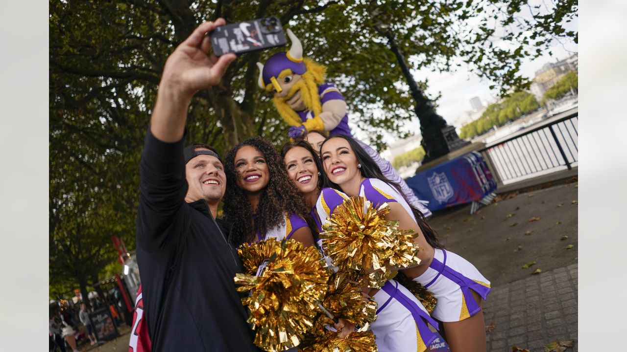 People attend events at NFL South Bank, in London, Saturday, Oct