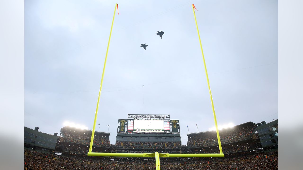 Military flyover prior to the Green Bay Packers Dallas Cowboys NFL