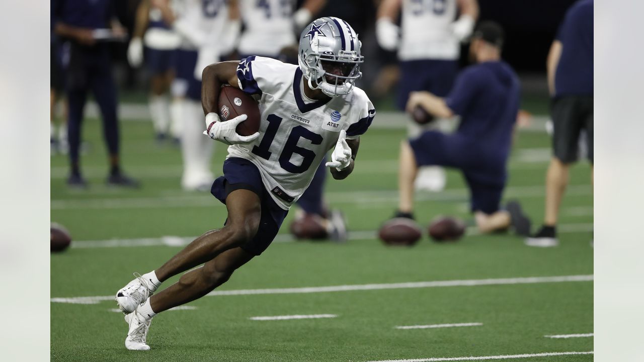 Dallas Cowboys wide receiver T.J. Vasher (16) warms up before an