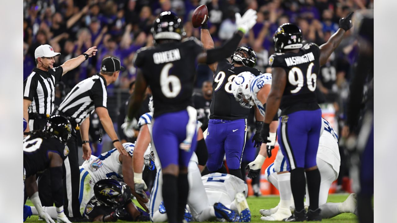 Jacksonville Jaguars quarterback Trevor Lawrence (16) gets sacked by  Washington Commanders defensive tackle Jonathan Allen (93) during the first  half of an NFL football game, Sunday, Sept. 11, 2022, in Landover, Md. (