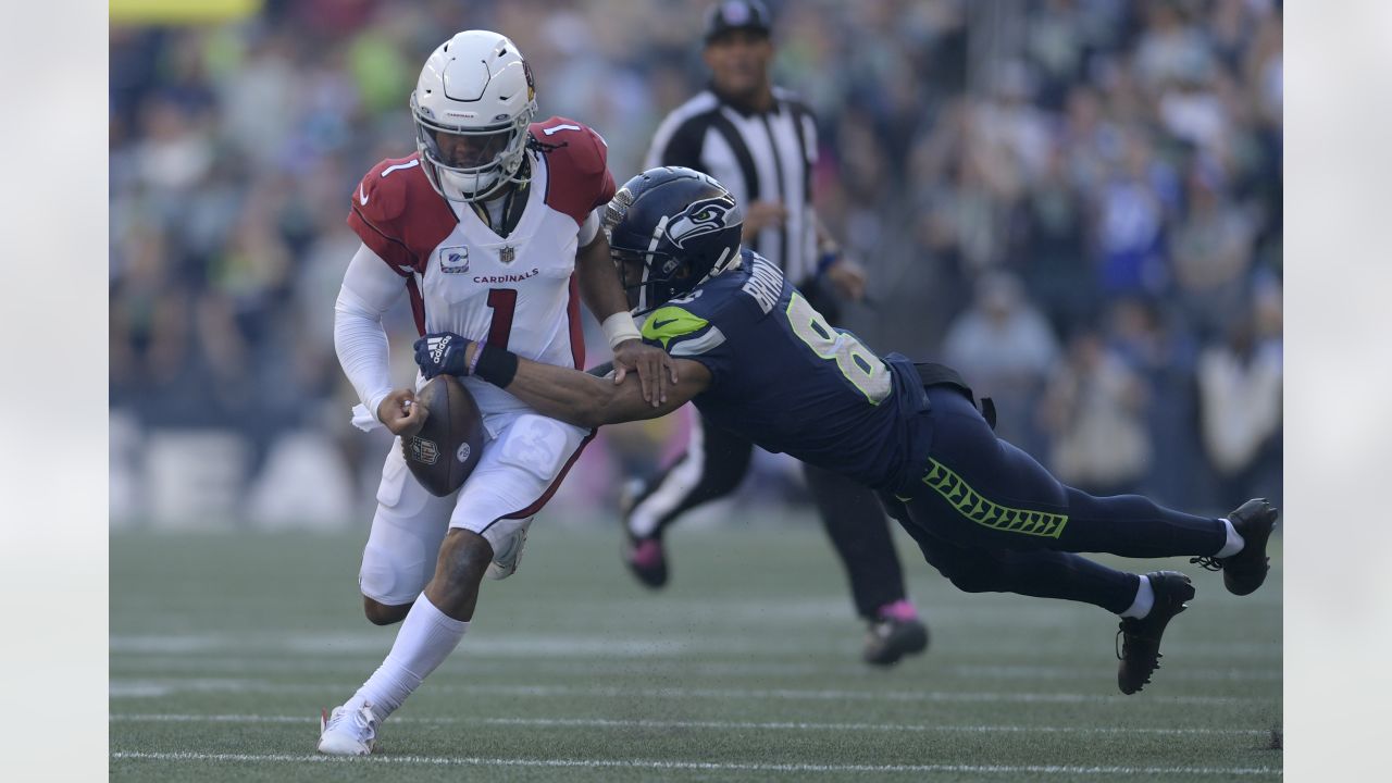 Seattle Seahawks cornerback Coby Bryant (8) defends down the field during  the second half of an