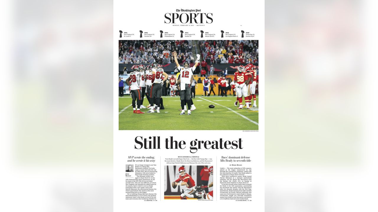 Super Bowl 55 - Newspaper Headlines