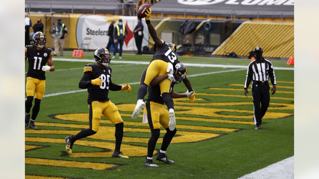 AFC tight end Eric Ebron celebrates after scoring a touchdown